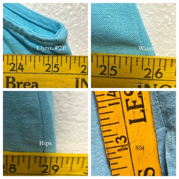 VINTAGE Ultra Dress Size 18W Blue Embroidered Floral Two-Piece Linen/Rayon Set - Picture 11 of 16